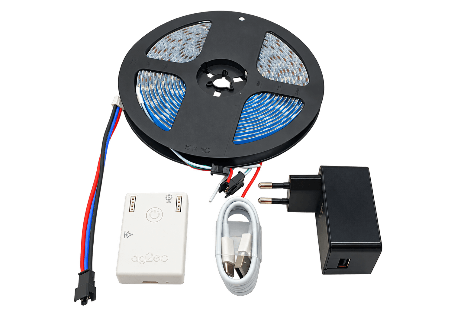 QuinLED dig2go startpakke – 5 m SK6812 RGBW LED-stripe med WLED
